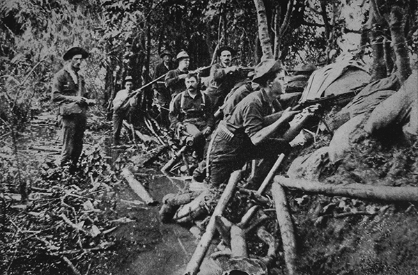 美菲战争期间，在马尼拉附近作战的美国士兵