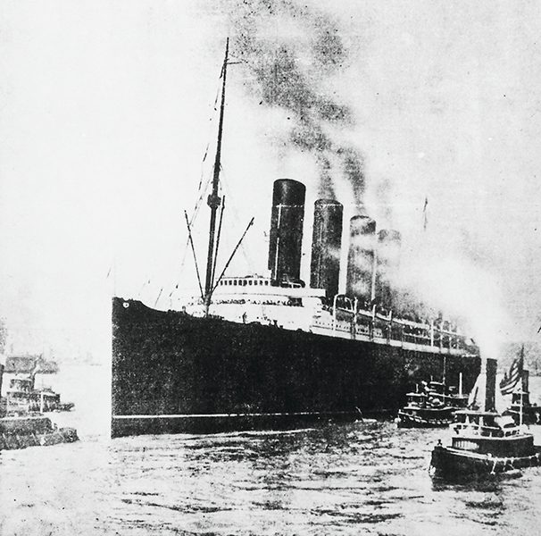 1915年5月8日，《每日镜报》刊登了“卢西塔尼亚”号沉没的消息