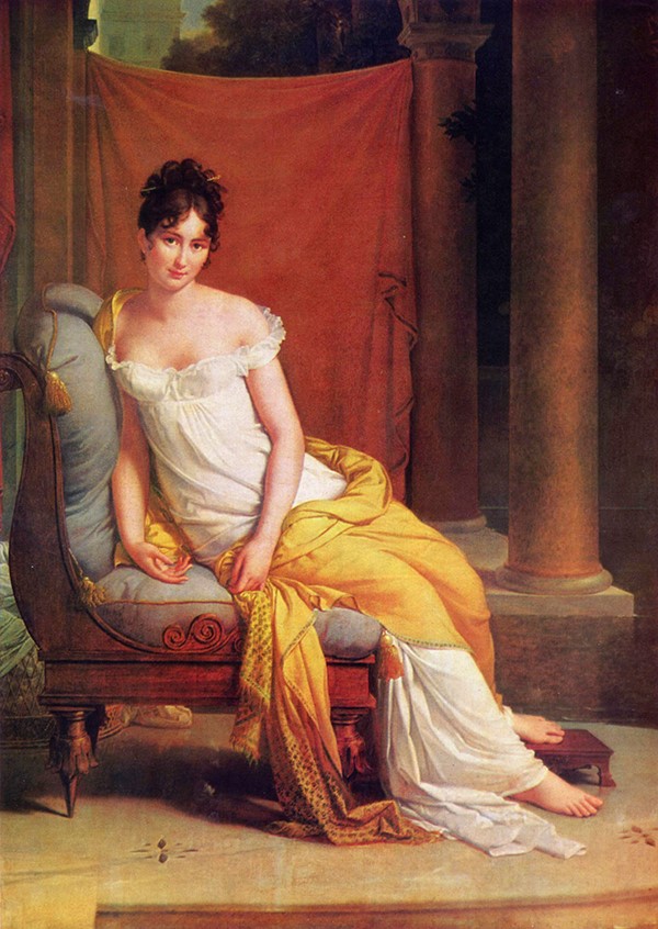 《蕾卡米埃夫人像》(1802，巴黎卡纳瓦莱博物馆藏)