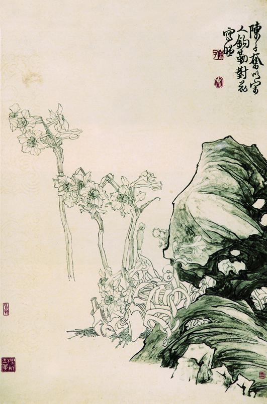 《陈子奋宋人笔意图》（纸本，水墨，57.5厘米×38.5厘米，中国美术馆藏）